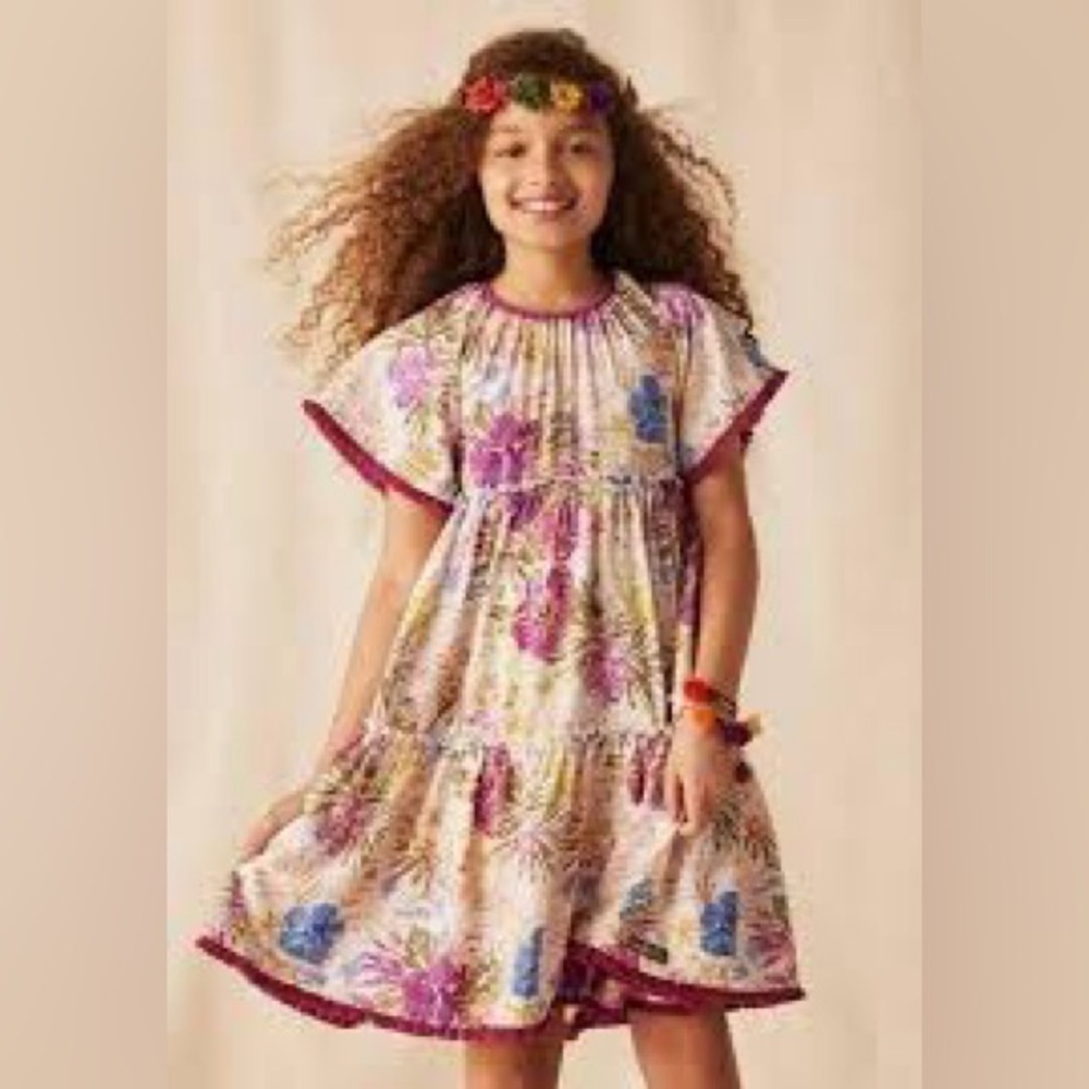 NWT Matilda Jane Enchanted Garden Bird of Paradise Floral Dress Girl
